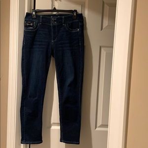 White House black market cropped dark denim jeans